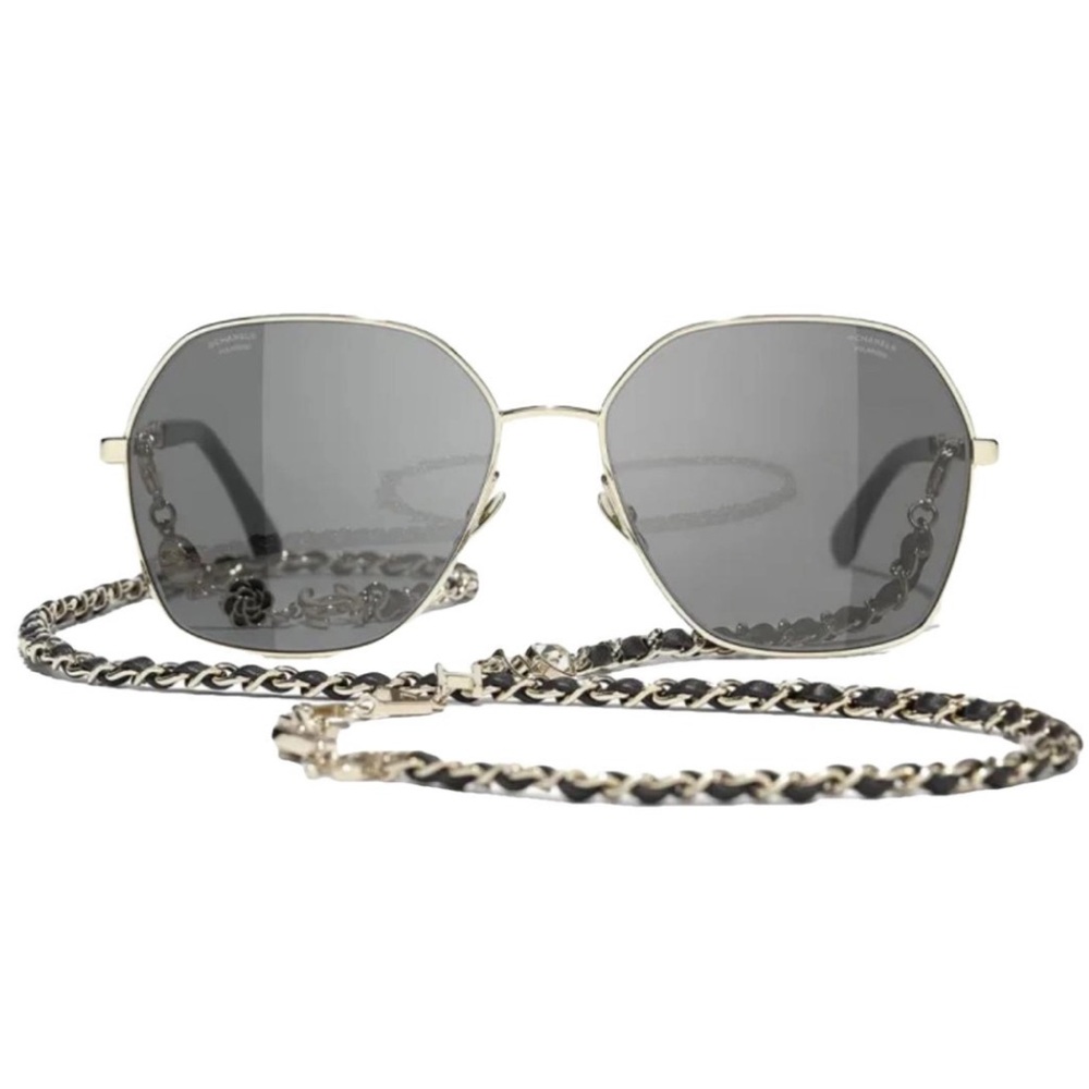 Authentic CHANEL sunglasses with detachable logo chain